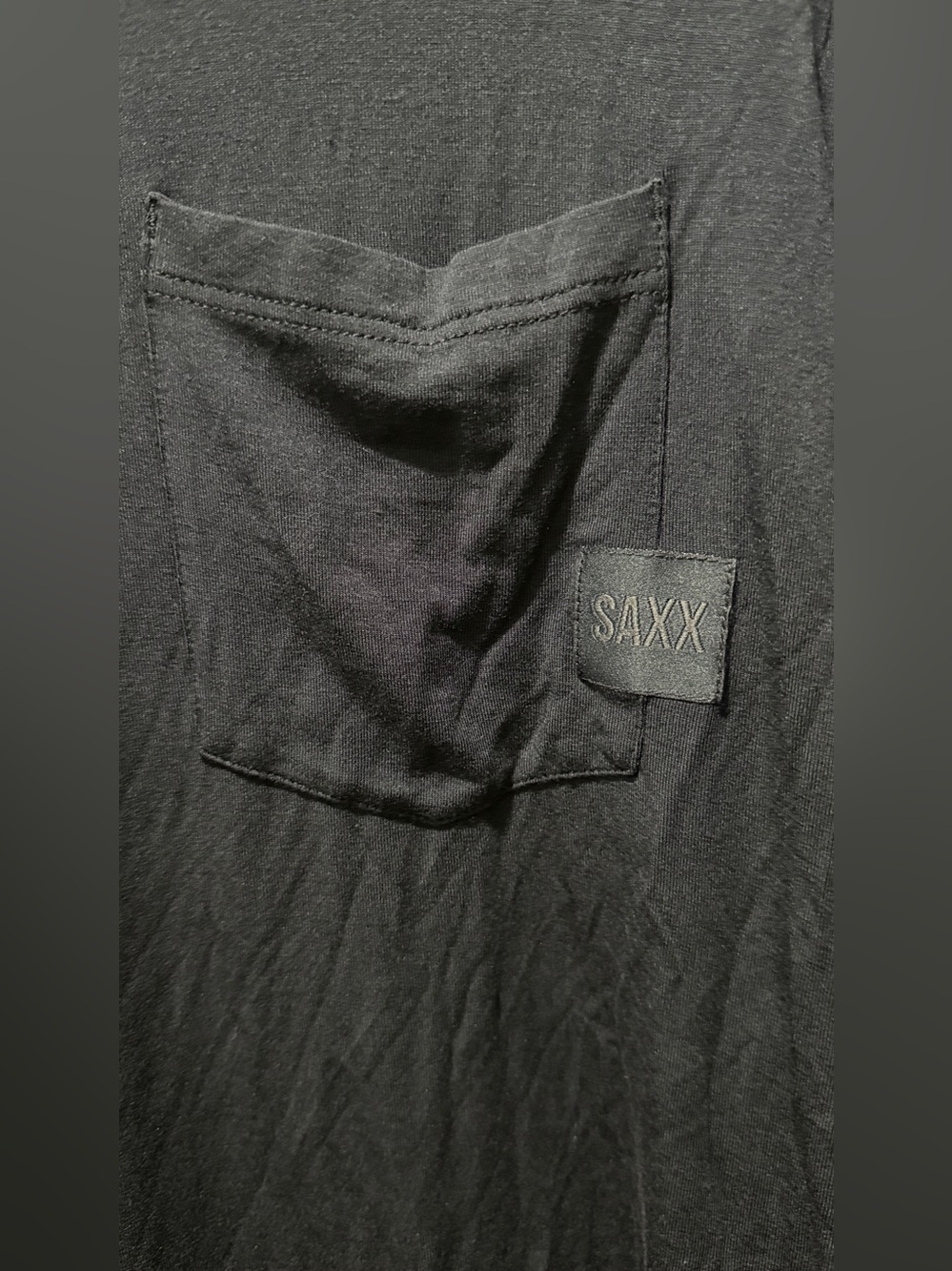 Saxx Men's Sleepwalker T Shirt, Long Sleeve, Crew Neck, Modal, Pocket - Black - Picture 3 of 7